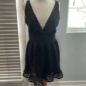 Black lace cocktail dress. Lined, size M